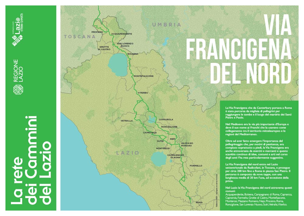 Mappa Francigena del Nord