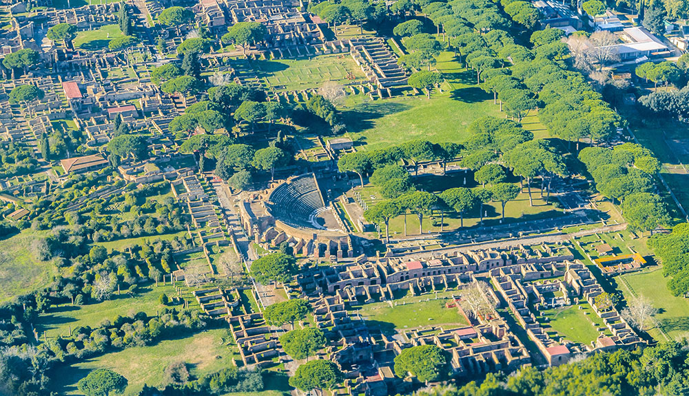 Veduta dall'alto del complesso di Ostia Antica