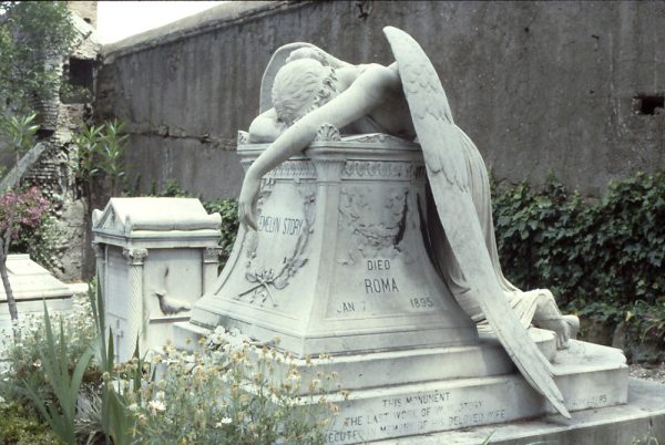 ROMA CIMITERO ACATTOLICO Angelo del dolore di William Story Ft Carptrash