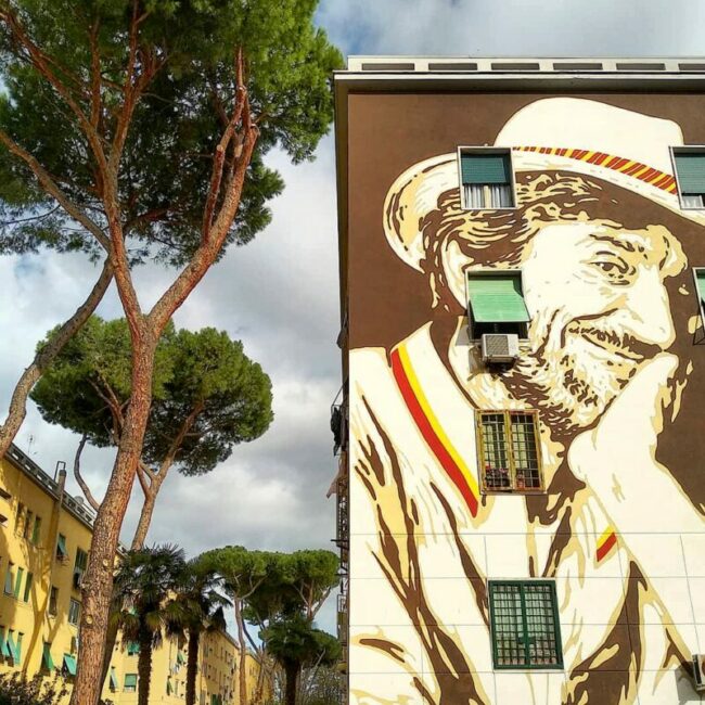 murale in via Tonale di Lucamaleonte foto da Twitter @TomSardelli