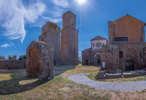 Tuscania Saint Peter curch on a sunny day,dated 11th century