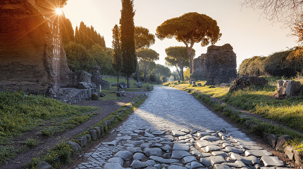 Il tracciato della Via Appia Antica
