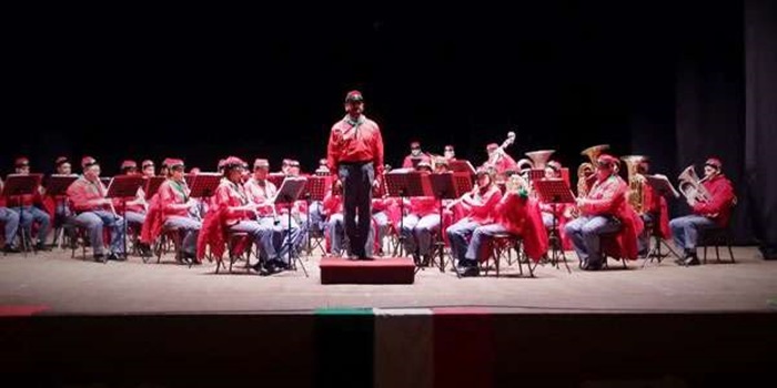 La Banda Musicale di Poggio Mirteto nella tradizionale uniforme che ricorda quella indossata dai garibaldini