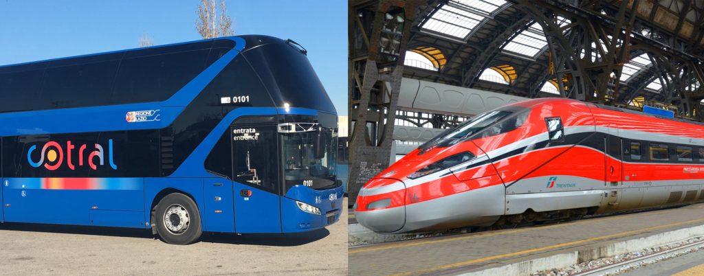 Pullman Cotral e Frecciarossa Trenitalia