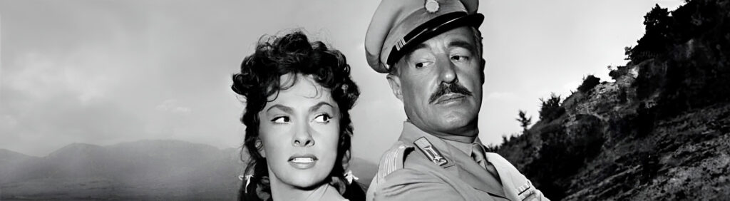 Gina Lollobrigida e Vittorio De Sica nei rispettivi peresonaggi