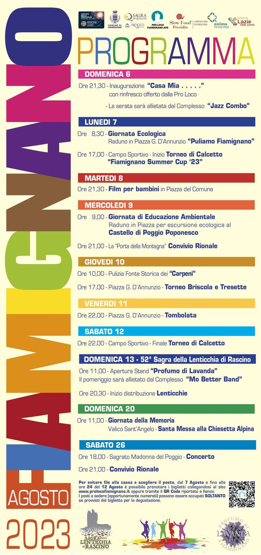 Sagra lenticchia di Rascino. Programma completo
