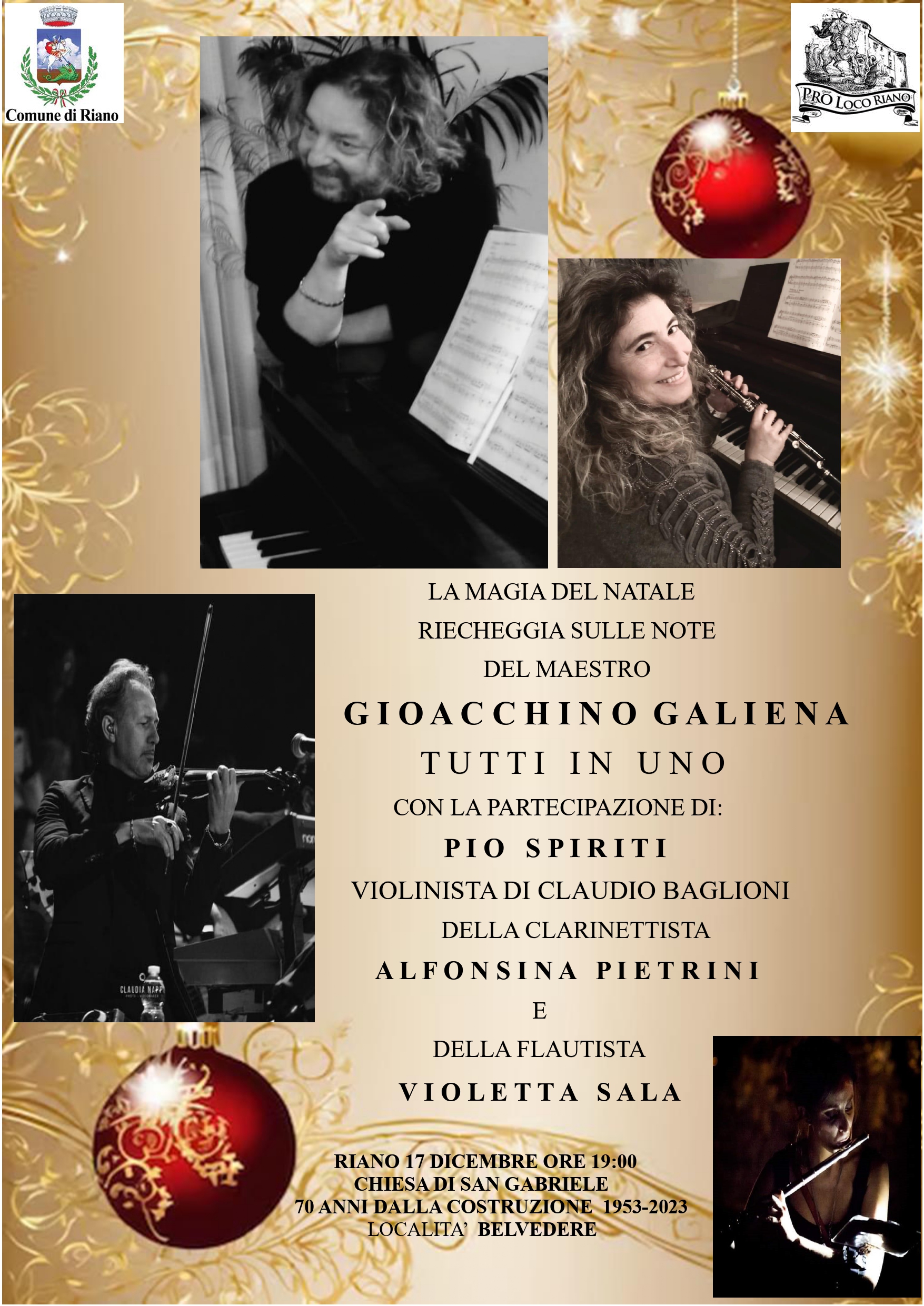 Locandina Concerto di Natale a Riano