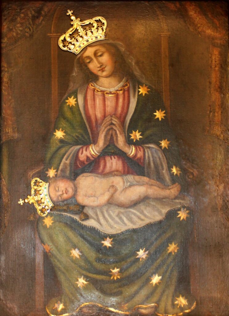 Vergine col Bambino nel Santuario di SS.ma Maria ad Rupes - foto da Facebook @maria.adrupes.16