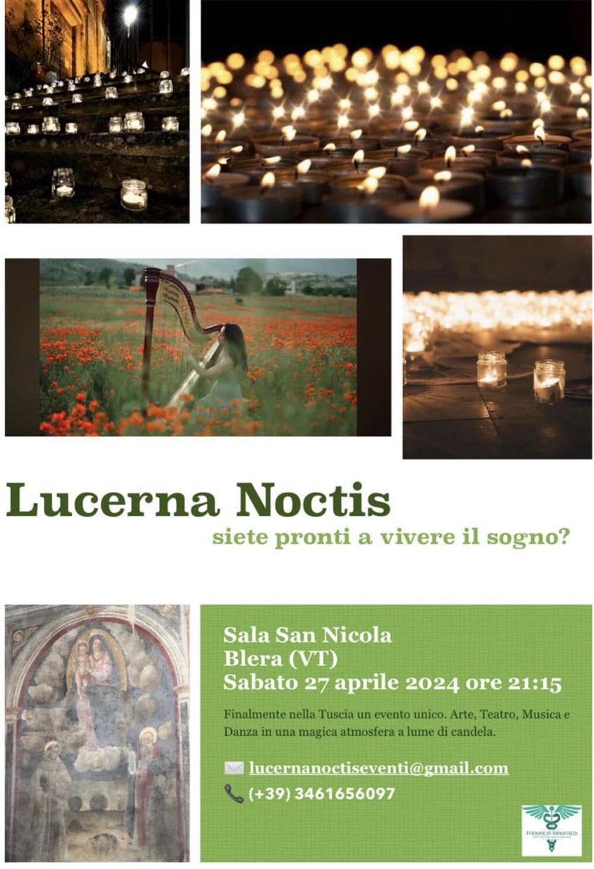 Lucerna Noctis, concerti e danze a lume di candela in antiche ville e residenze della Tuscia Viterbese