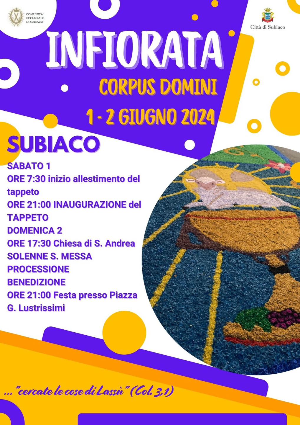 Locandina Infiorata Corpus Domini Subiaco