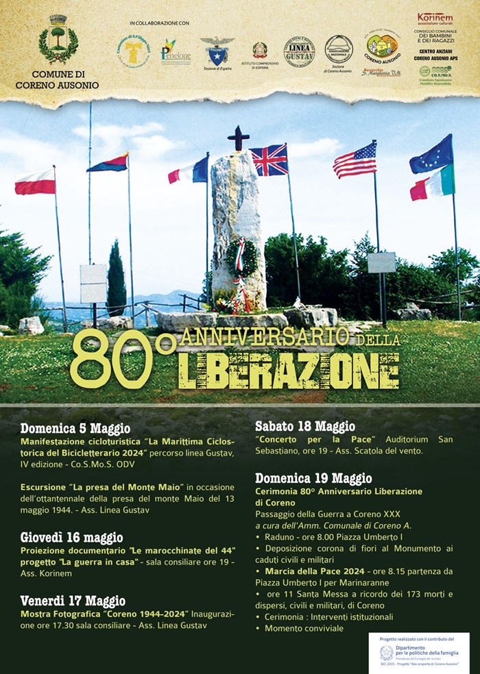 Programma 80 anniversario liberazione di Coreno