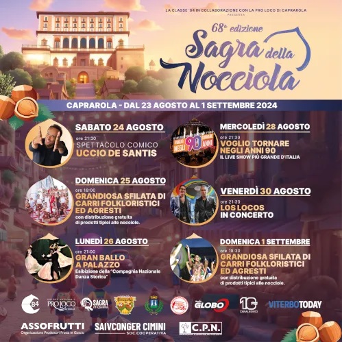 Locandina Sagra della Nocciola a Caprarola 2024