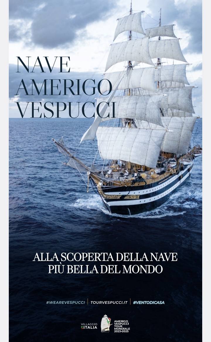 Locandina Nave Amerigo Vespucci a Gaeta