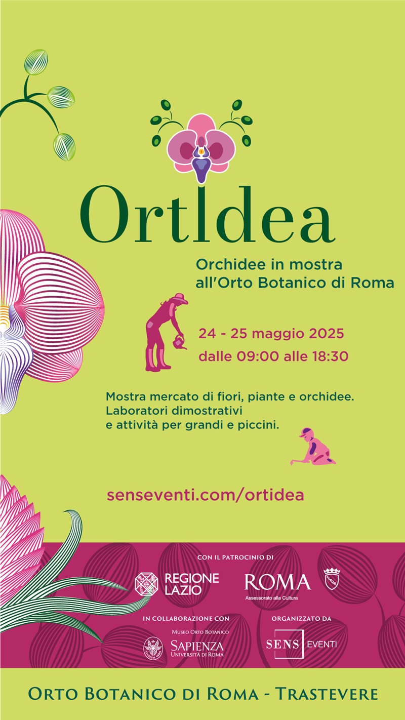 Locandina Ortidea 2025 all'Orto Botanico di Roma