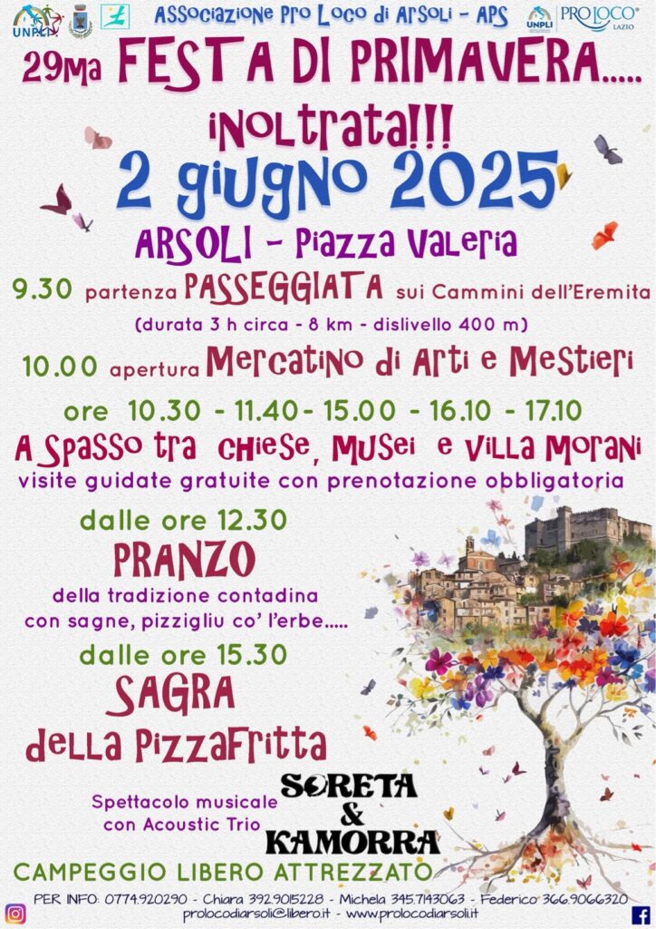 Locandina festa della primavera 2025 ad Arsoli