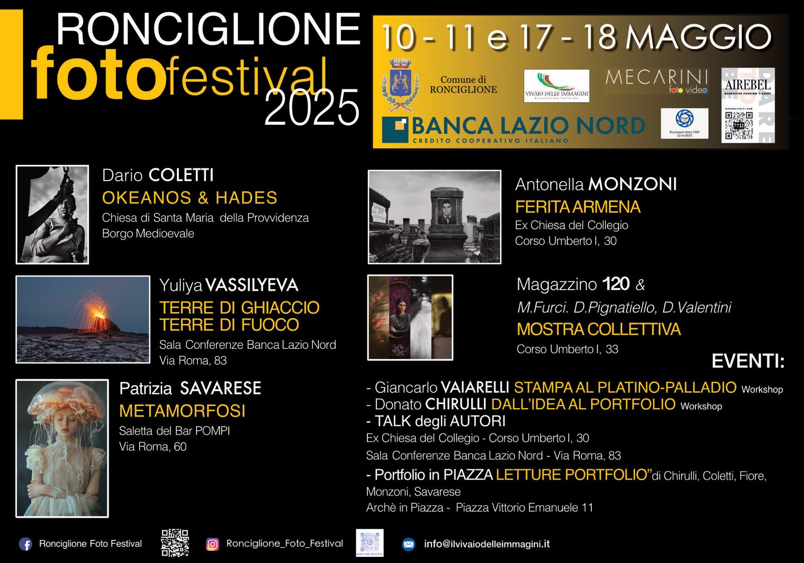 Locandina del Ronciglione Foto Festival, immagini e grafica e testo relativo all'evento