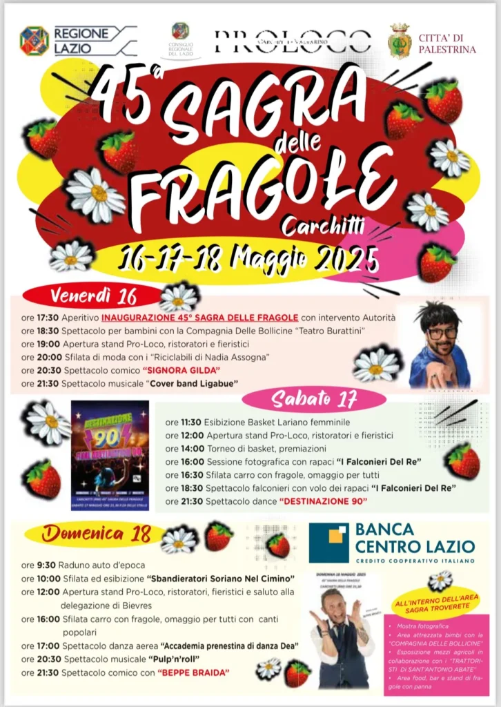 Locandina sagra delle fragole di Carchitti 2025