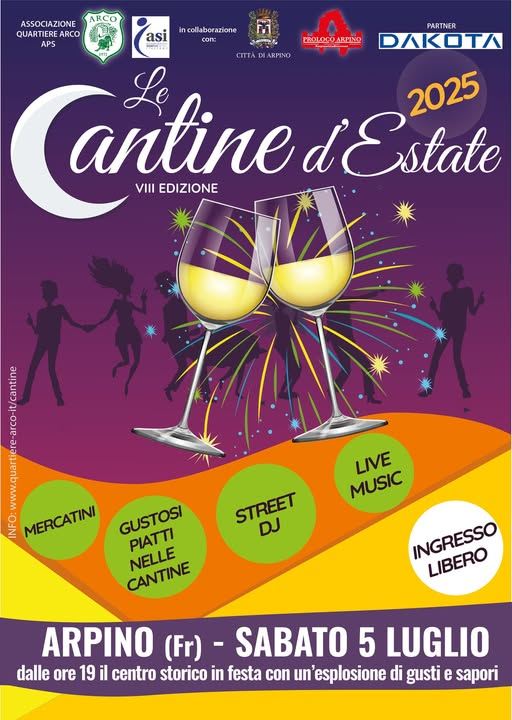 Locandina dell'iniziativa Cantine d'Estate ad Arpino