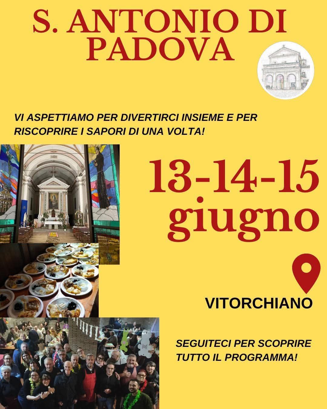 Locandina dei Festeggiamenti in onore di S. Antonio di Padova a Vitorchiano