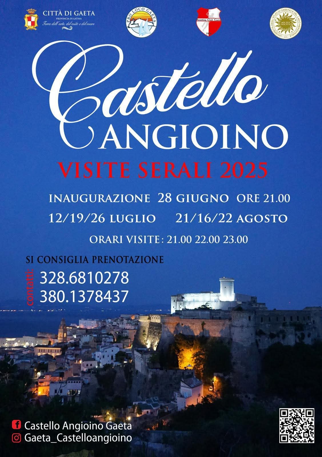 Locandina delle visite al Castello di Gaeta
