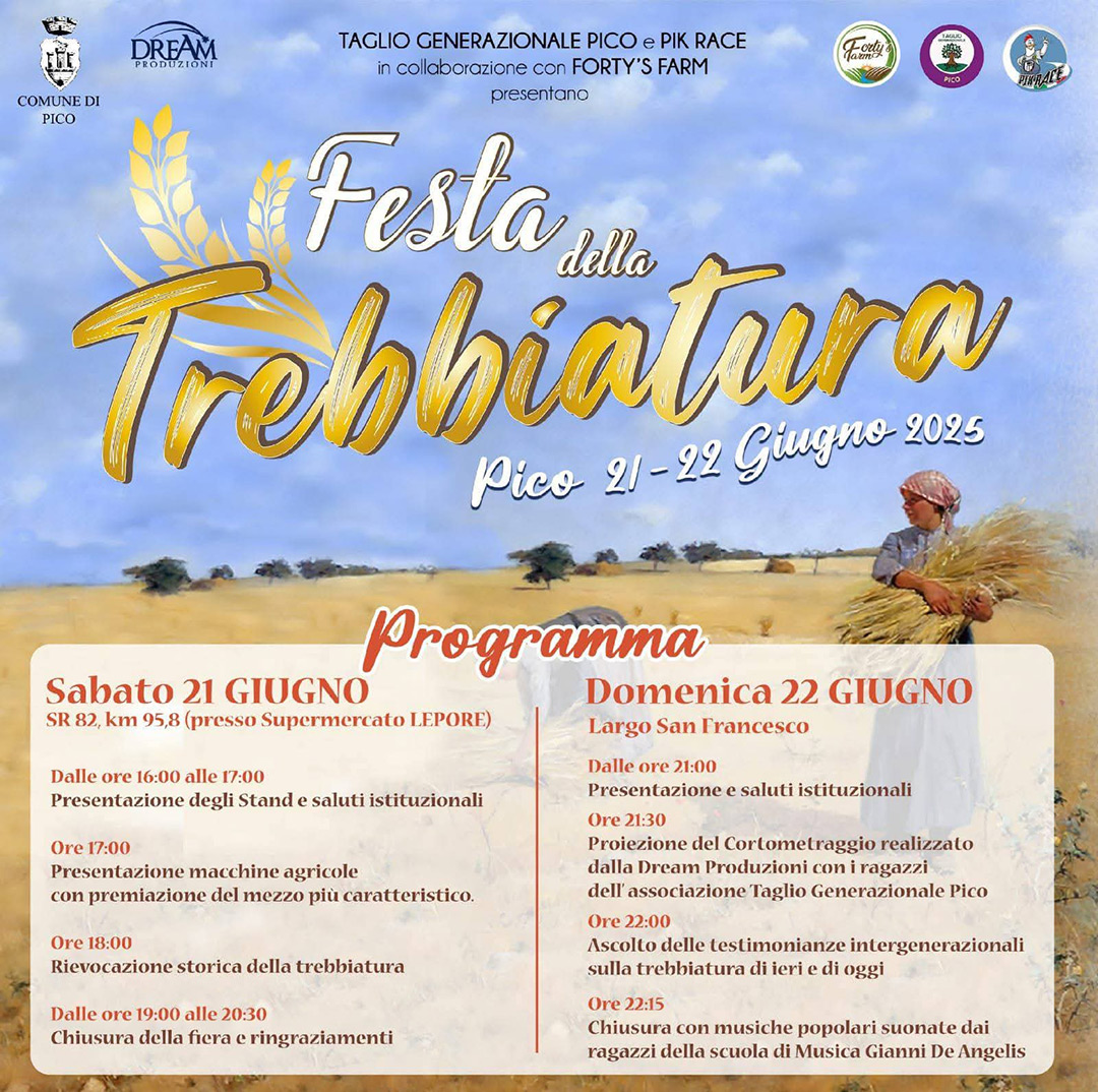 Locandina festa della Trebbiatura a Pico