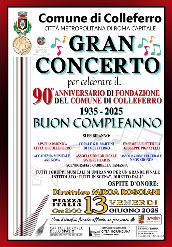 Locandina concerto-13-giugno 2025 a Colleferro