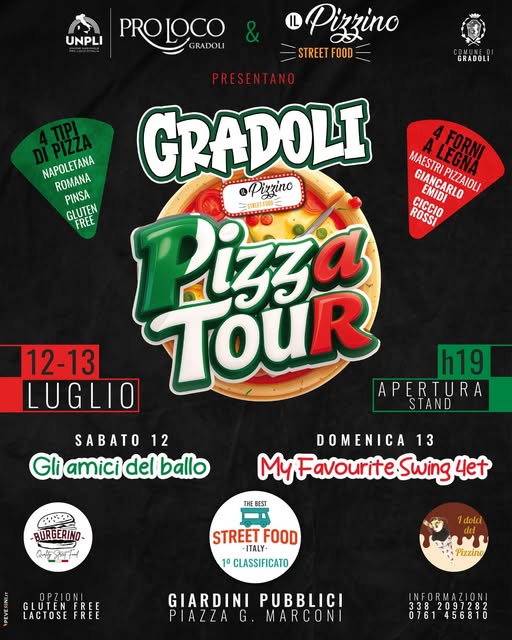 Locandina dell'iniziativa "Pizza Tour" a Gradoli