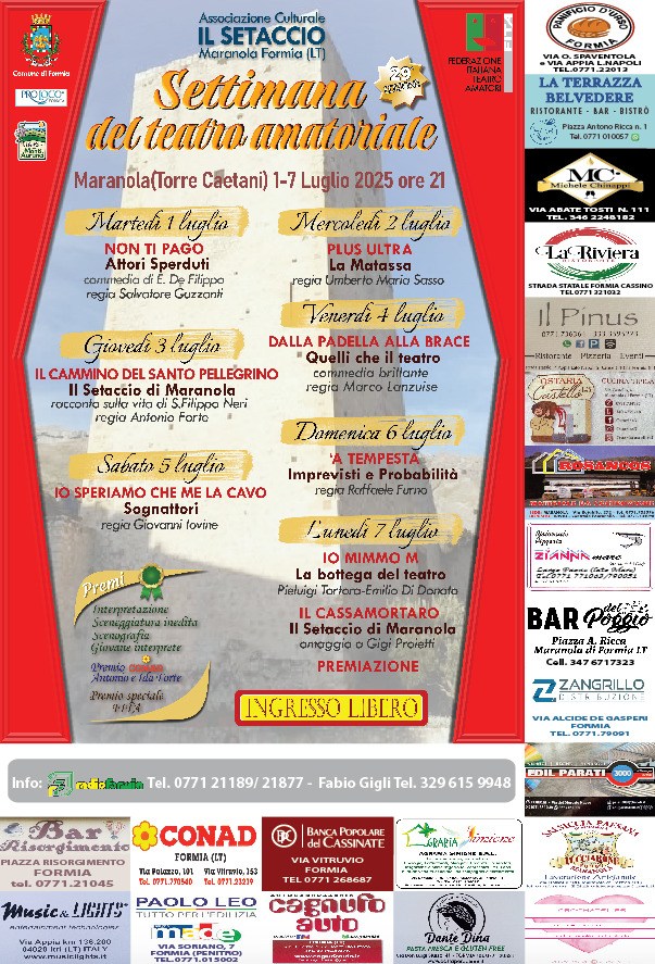 Locandina della "Settimana del Teatro amatoriale" a Maranola di Formia