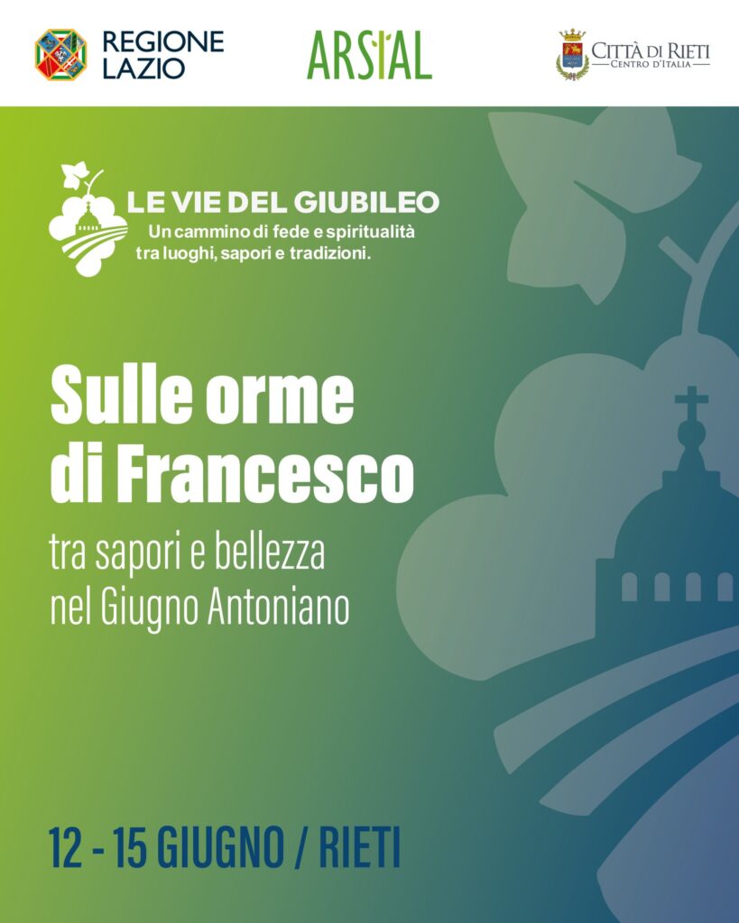 locandina sulle orme di Francesco a Rieti