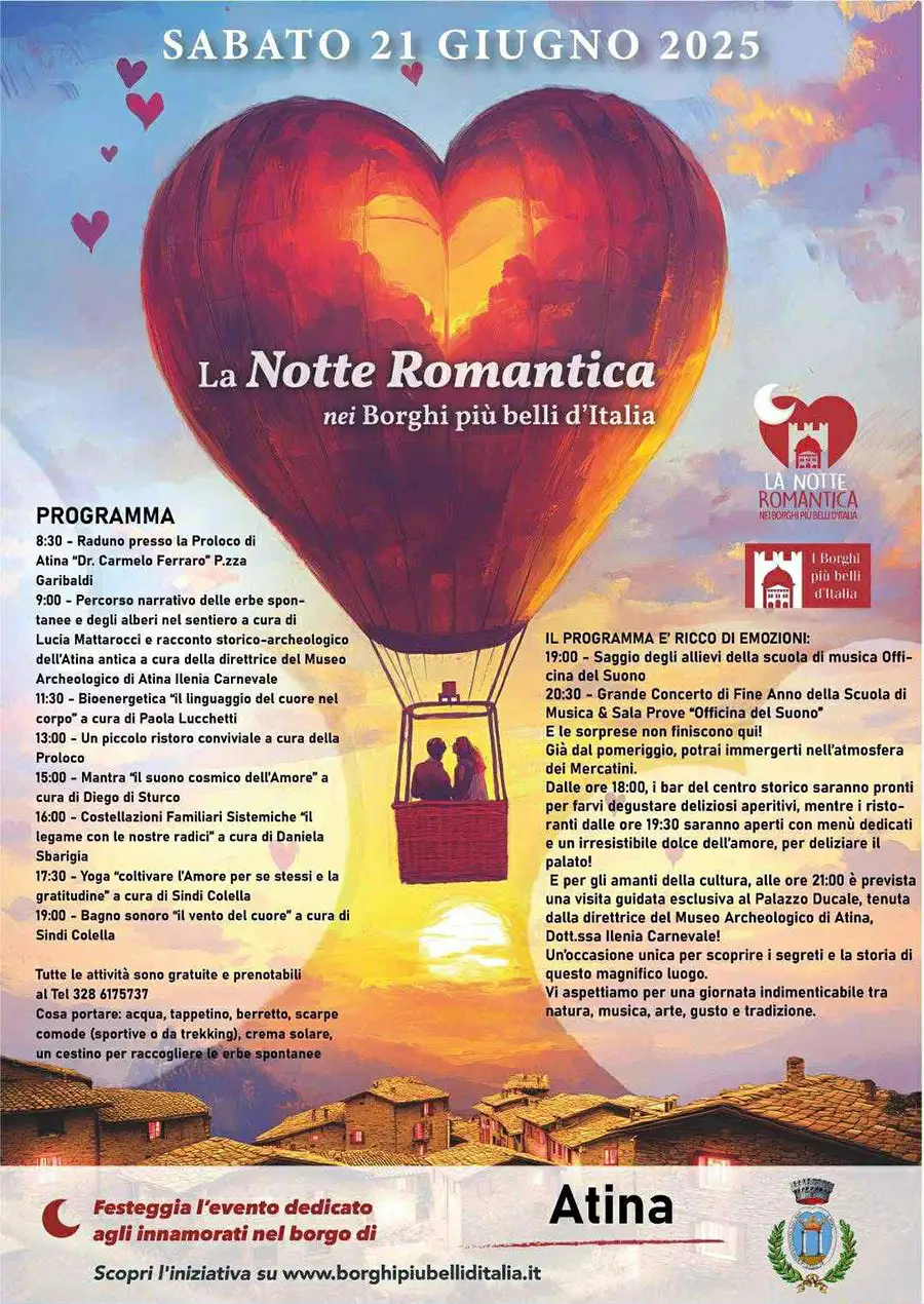 Locandina della Notte Romantica ad Atina