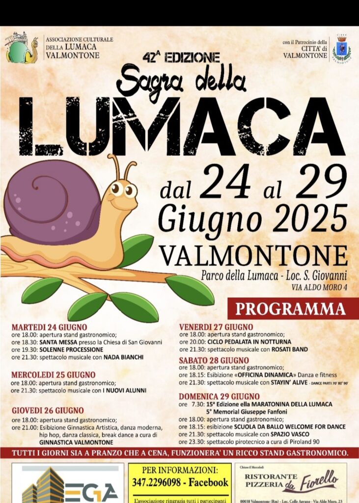 locandina Lumaca Valmontone 2025
