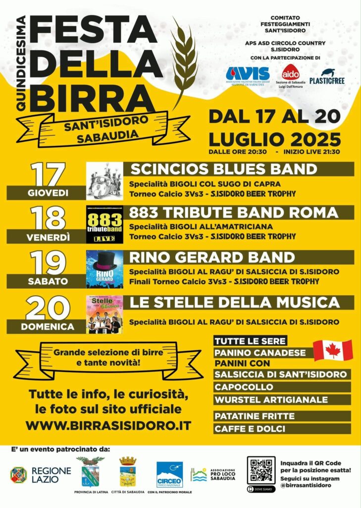 locandina della festa della birra di Sabaudia