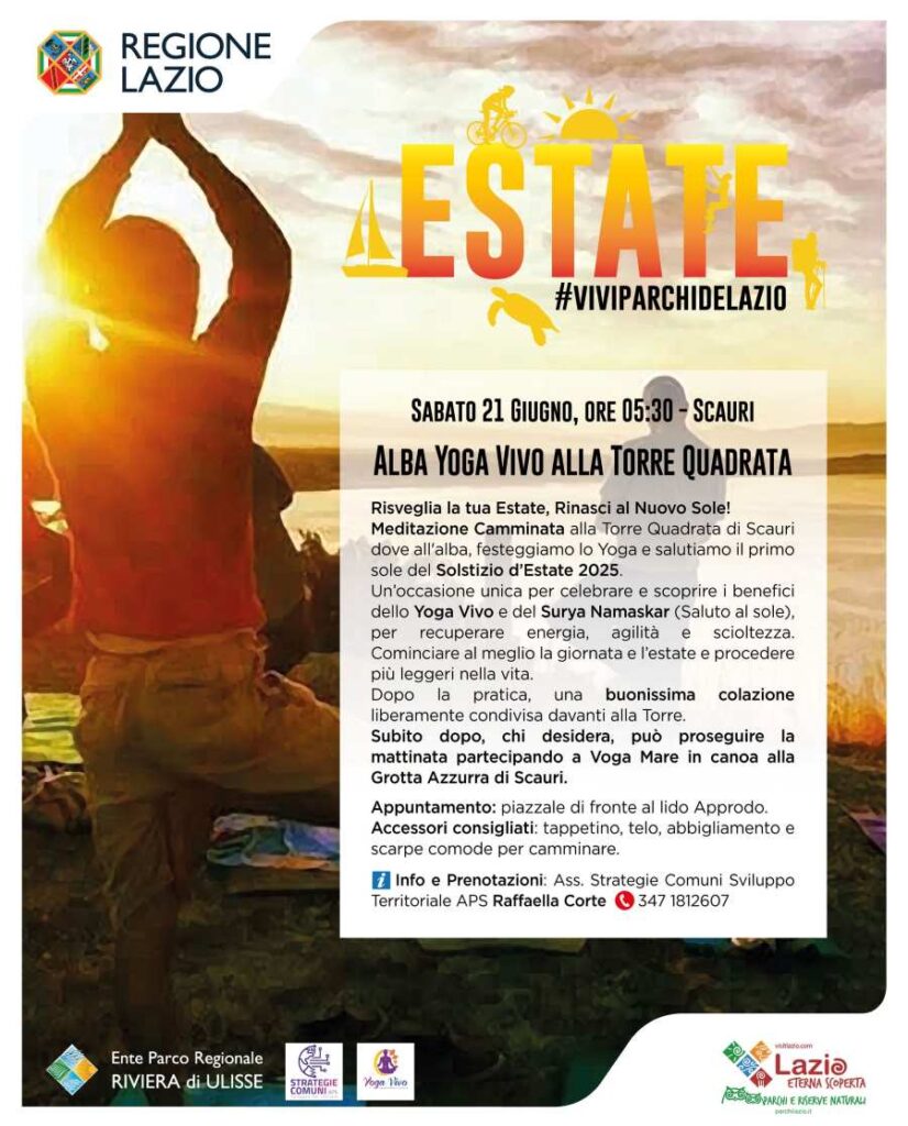 Locandina dell'iniziativa "Yoga Vivo" a Scauri