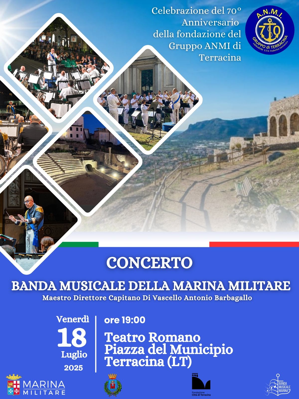 locandina del concerto della Banda Musicale della Marina Militare