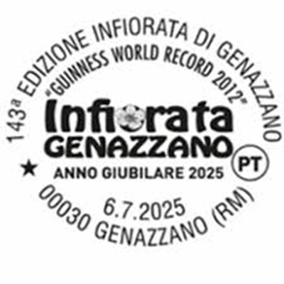 Annullo filatelico Infiorata di Genazzano 2025