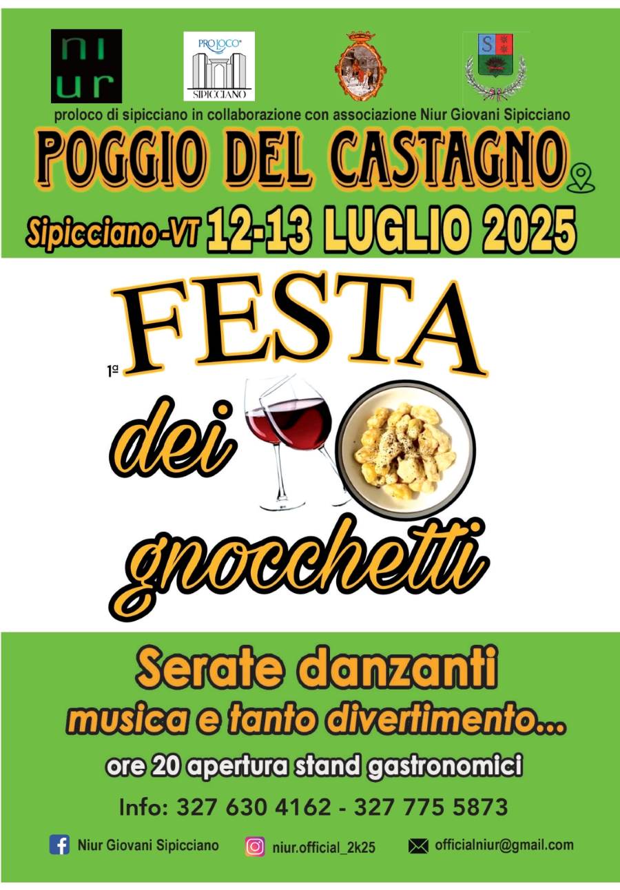 Locandina della Festa degli Gnocchi di Spicciano