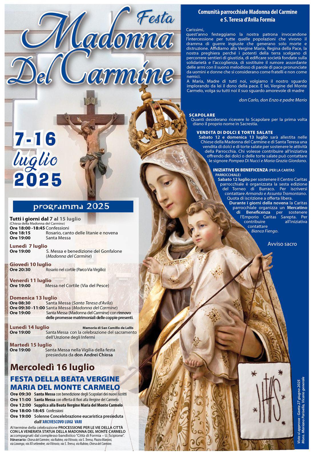 Locandina della Festa della Madonna del Carmine