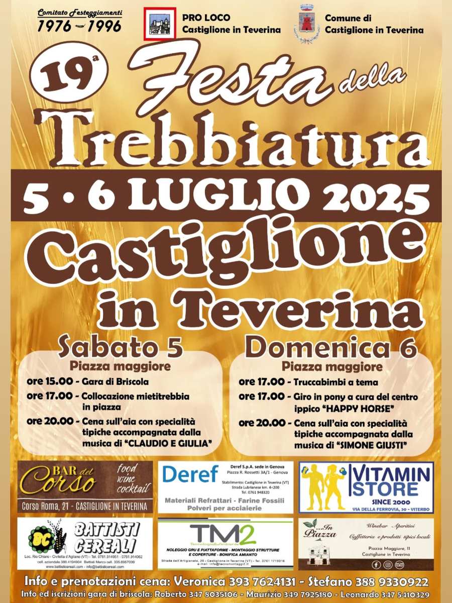 Locandina della Festa della Trebbiaturaa castiglione in teverina