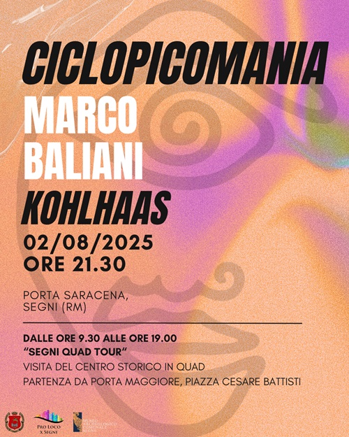 Programma Ciclopicomania 2 agosto 2025 a Segni