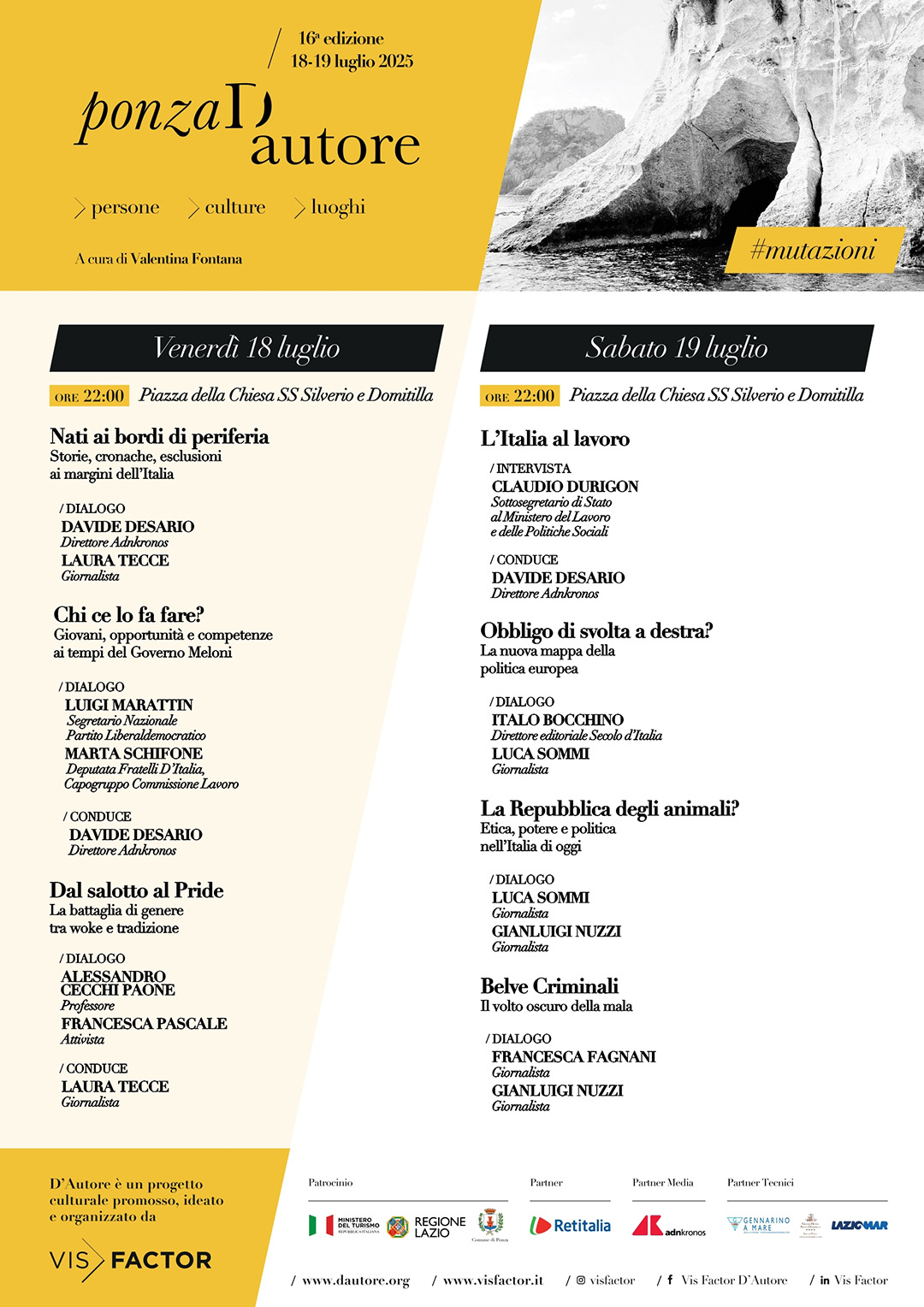 Locandina del programma della rassegna Ponza d'Autore