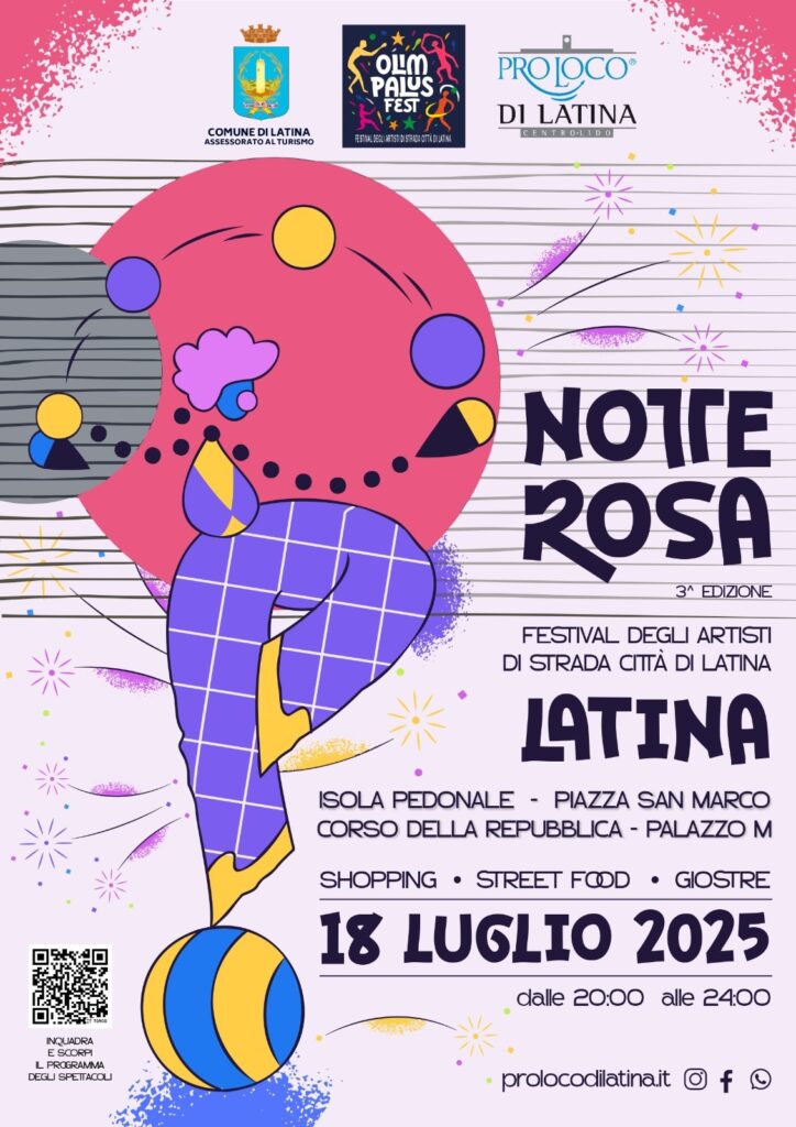 Locandina notte rosa a Latina