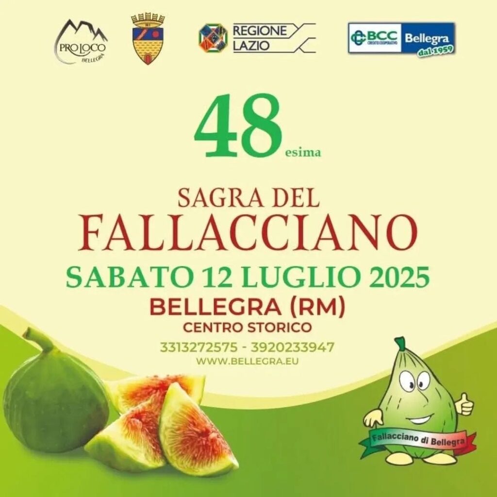 Locandina sagra del fallacciano a Bellegra 2025