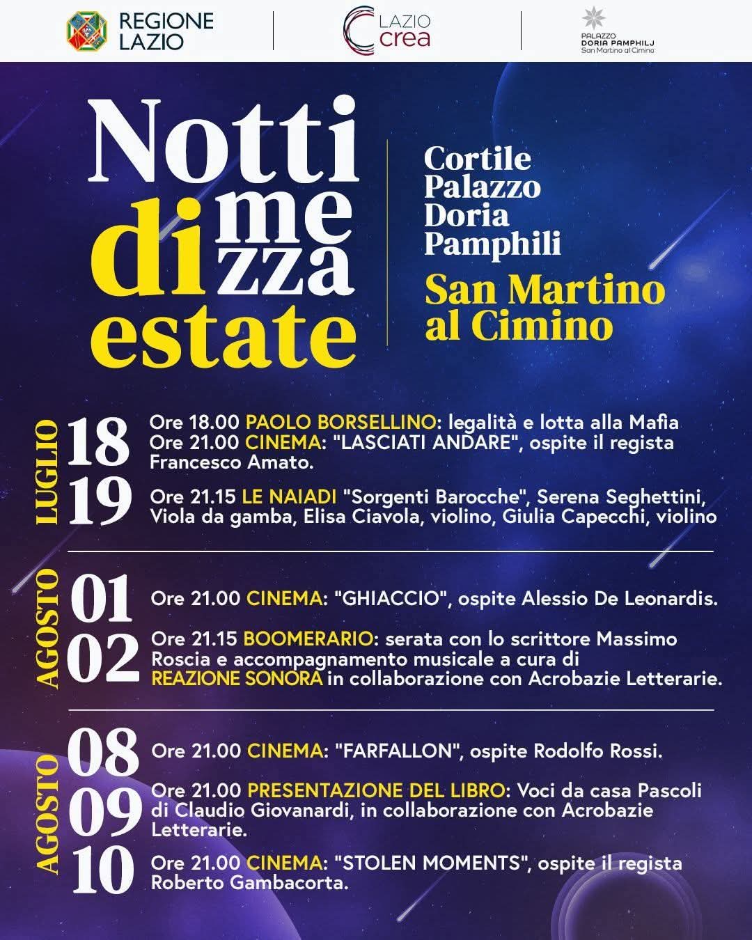 Locandina Notti di Mezza Estate San Martino al Cimino