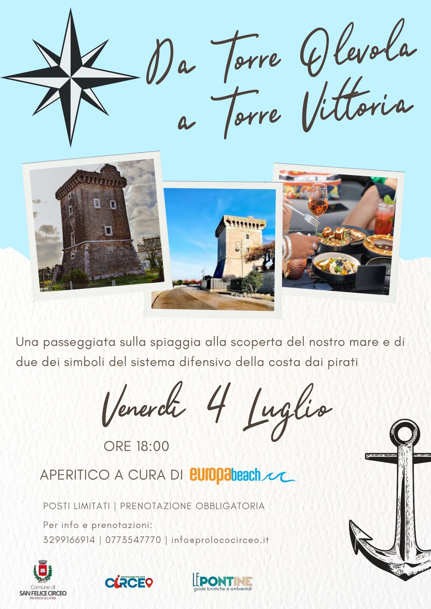 Locandina della "Passegiata tra le torri" a San Felice Circeo