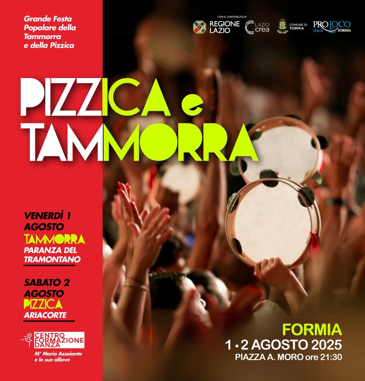 Locandina dell'iniziativa Pizzica e Tammorra a Formia