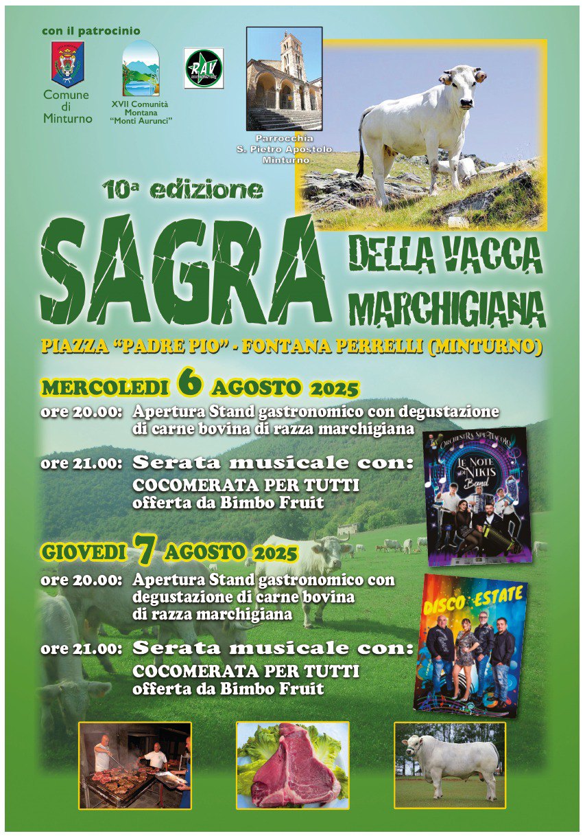 Locandina della Sagra della Vacca Marchigiana di Minturno