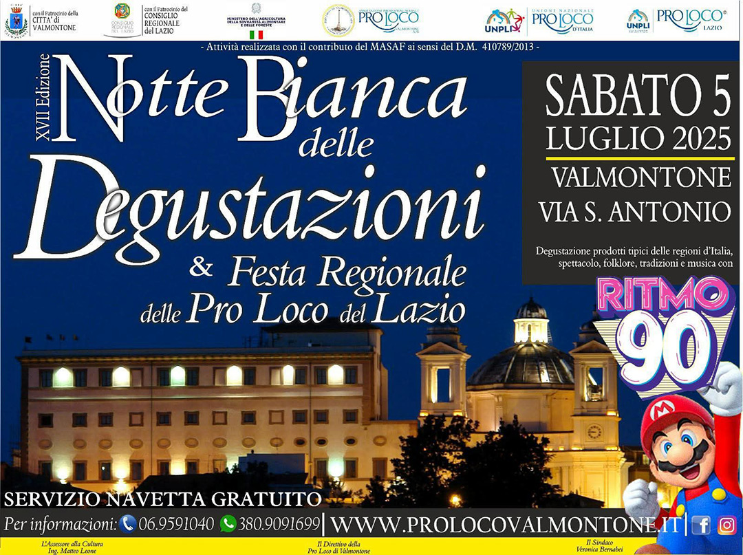 Locandina Notte Bianca delle Degustazioni 2025