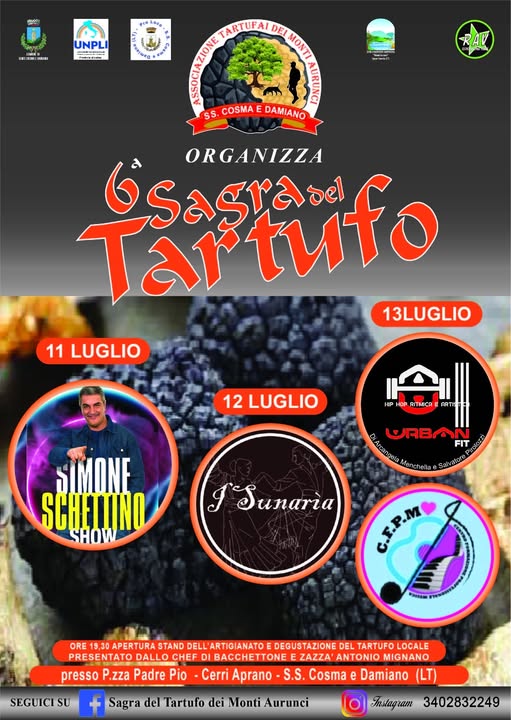 Locandina della festa del tartufo di Santi Cosma e Damiano