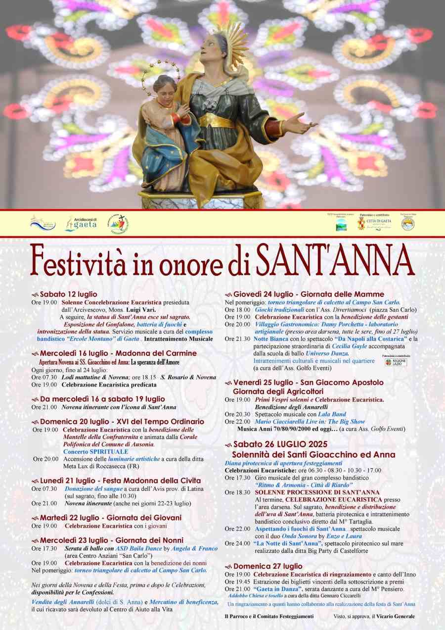 Locandina della Festa di Sant'anna a Gaeta