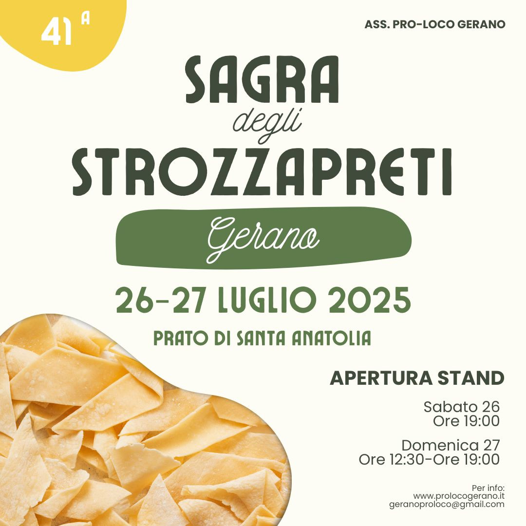 Locandina della Sagra degli Strozzapreti di Gerano